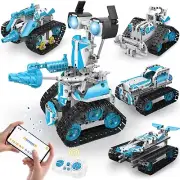 5 in 1 Robot Building Kit, Remote & App Control Educational Projects, 706Pcs ...