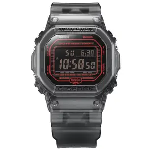 CASIO 卡西歐 G-SHOCK 智慧藍芽 半透明漸層配色方形電子錶-黑(DW-B5600G-1 防水200米)