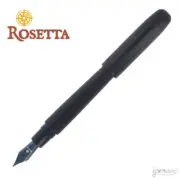 Rosetta Vulcan Fountain Pen, "Stealth" Matte Black, Ruthenium Nib, Bro