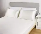 Satin-Silk Pillowcase Queen, White Satin Pillowcase for Hair and Skin, Breath...