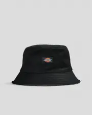 [Dickies] Dickies Men's Classic Label Reversible Bucket Hat in Black/Bone Size Small/Medium S/M Black/Bone