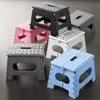 Heavy Duty Footstool Lightweight Plastic Step Stool Portable Folding with Handle