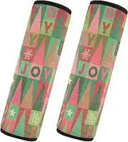 Car Seat Belt Pads Set of 2 Soft Car Safety Seat Belt Strap Shoulder Pad Baby Seat Shoulder Strap Cover Car Accessories for Adults Child Kids M Geometric Elements Pattern Christmas