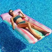 Parentswell Fabric XL Water Hammocks, 2 Pack Inflatable Float for Adults, Multi-Purpose Lounge (Chair, Hammock, Saddle, Drifter), Swimming Pool Floaties