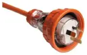 Clipsal STRAIGHT PLUG TOP 250V 1-Phase 3-Flat Pin, Electric Orange- 10A Or 15A