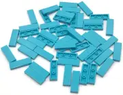 Lego 50 New Medium Azure Tiles 1 x 3 Flat Smooth Pieces