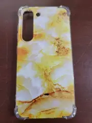 Galaxy S23 Case Hardshell Cell Phone Cover Yellow Floral Design & Clear