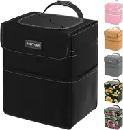 HOTOR Car Trash Can - Leak-Proof Organizer and Storage 2 Gallons, Black
