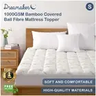1000GSM Bamboo Covered Ball Microfibre Mattress Topper Underlay Protector Single