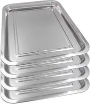 Combofix Tattoo Stainless Steel Tray - 4 Pack Stainless Steel Tattoo Trays 13.5'' X 10'' Tattoo Tray Piercing Instrument Tray Flat for Tattoo Kits Tattoo Supplies
