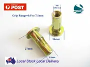 Qty 1 M6 Yellow ZP Steel Flange Plusnut Plus Nut Rivnut Insert Nutsert Grip 7mm
