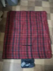 4imprint Crossland Picnic Blanket 54” L x 46” W Red Plaid Polyester Handle NWT