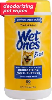 Pet Deodorizing Grooming Wipes Tropical Splash Scent Multipurpose 100ct