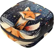 Period Bag,Sanitary Napkin Storage Bag,Fox Winter Forest Snow,Tampon Bag for Purse