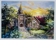Get Well Card “Rest Well And Feel Better Soon” Town Church Cottage Midsummer P3