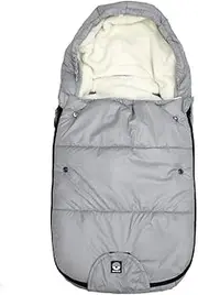 Dooky Footmuff for Pram/ Stroller/ Pushchair/ Car Seat, Universal Fit, Water and Wind Resistant, Double Zip, 3- and 5-Point Straps, 0-9 Months, Small, Silver Sky