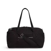 Vera Bradley Performance Twill Black Large Travel Duffel Bag & Wristlet Lanyard