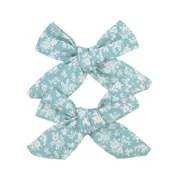 4SET 2Pcs/set 3inch Boutique Grosgrain Ribbon Printed Bows With Clips For Kids Girls Handmade Hair Bows Children Hair Accessories 055