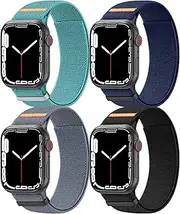 [Meliya] 4 Pack Stretchy Bands for Apple Watch Band 40mm 38mm 41mm 42mm 44mm 45mm 46mm 49mm Women Men,Soft Nylon Elastic Strap Wristband for iWatch Series 10 9 8 7 6 5 4 3 2 1 SE Ultra Ultra 2