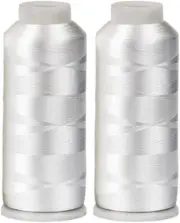 Huge 5500yards Cone Spool Bobbin Thread White Machine Embroidery (Two Pack)