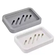 2PCS Draining Soap Dishes, Dishwashing Sponge Soap Holder with Water Tray,