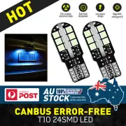 10PCS T10 24SMD 3030 Globe Light Bulb Wedge Tail Plate Parking Interior Ice Blue (for: BMW)