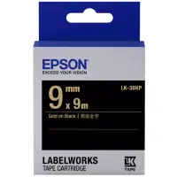 在飛比找momo購物網優惠-【EPSON】標籤帶 黑底金字/9mm(LK-3BKP)