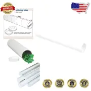 Pack of 24 Durable 3" x 20" Mailing Tubes with Secure Caps - White Finish