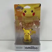 Pikachu Pokemon Amiibo Figure Smash Bros 1st Ed. US Print Nintendo SEALED