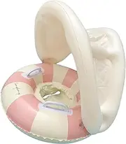 Baby Pool Float | Inflatable Retro Baby Swimming Pool Floats - Foldable Inflatable Swim Ring Retro Safety Seat Floating Sunshade Toys for Backyard Outdoor Garden
