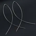 Classic Fish Shape Drop Earrings Women Shiny Copper Wire Earring Accessory 1pair