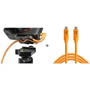 Tether Tools Tetherguard Leverlock Plate + USB-C 4.6m Orange Kit