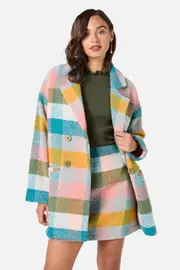 Mandy Pastel Check Coat