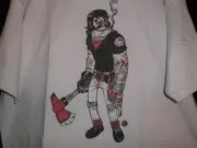 TeeFury Inklings XLARGE "Butcher" Design by Ed Viera Hello Kitty Shirt WHITE