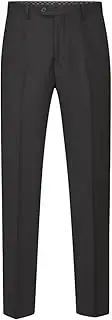 [Skopes] Men's Romulus Tailored Fit Trouser in Black Plain Texture 28 Short to 72 Long