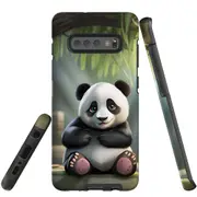 For Samsung Galaxy S10+ Plus Tough Protective Cover, Happy Panda