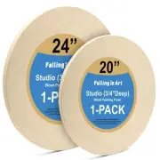 2 Pack Round Wood Wooden Boards Unfinished Birch Panels Kit Painting Canvas Pack