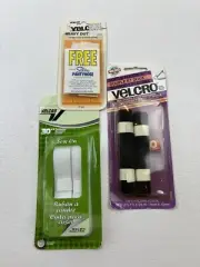 3 Pc Lot Velcro® Fastener Strips and Tape Hook & Loop Sew-On Craft Hobby NEW