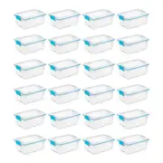 Sterilite 12 Qt Plastic Storage Bin Container Clear Gasket Sealed Box, (24 Pack)