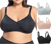 [Suekaphin] Plus Size Nursing Bra for Women Extended Size,Nursing Bra Big,Nursing Bra Large Bust,Maternity Bra Plus Size Large Breast