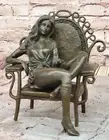 Handcrafted Detailed Bronze Masterpiece Art Deco by Cesaro Sculpture Figure Art