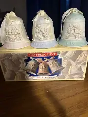 Jefferson Mint "Magic Of Christmas" Porcelain Christmas Ornaments Set of 3 Bells