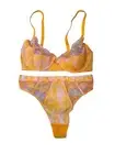 NEW Savage x Fenty Plunge Half Cup Lace Bra And Matching Panties Peach Orange