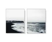 Coastal 2 sets White Frame Canvas