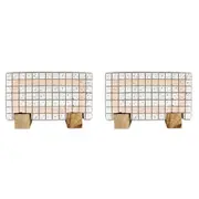 2x Urban Brix Rectangular 21cm Concrete Planter Flower Pot Decor White/Pink