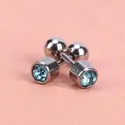 AFGYASW 1 Pair Stainless Steel Crystal Screw Round Ball Stud Earrings Ear Bone Nail Cartilage Earring Ear Piercing Body