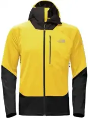 The North Face mens Summit L4 Windstopper Softshell Jacket - Small -Yellow/Black