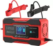 Smart Battery Charger, 10A, 12V/24V, Trickle Charger, LCD, AU Plug