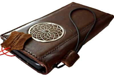 Genuine Leather case fit Iphone 15 14 13 12 11 Pro Max Wallet Book Rusti Adorned