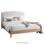 Tilda Double Timber Bed with USB Port - Sandstone